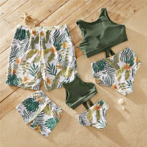  IFFEI Family Matching Swimsuits Two Pieces Leaves
